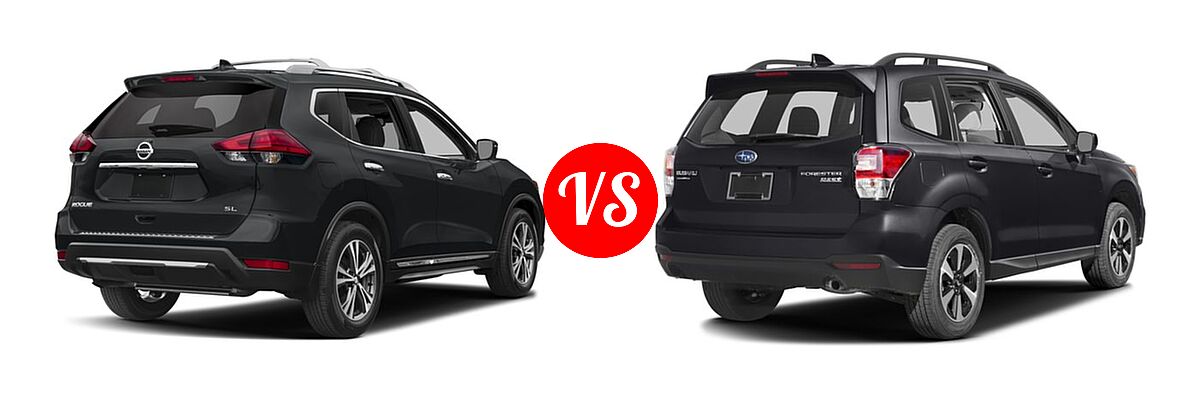 2017 Nissan Rogue SUV SL vs. 2017 Subaru Forester SUV Premium - Rear Right Comparison
