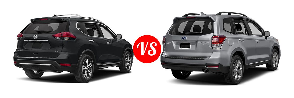 2017 Nissan Rogue SUV SL vs. 2017 Subaru Forester SUV Touring - Rear Right Comparison
