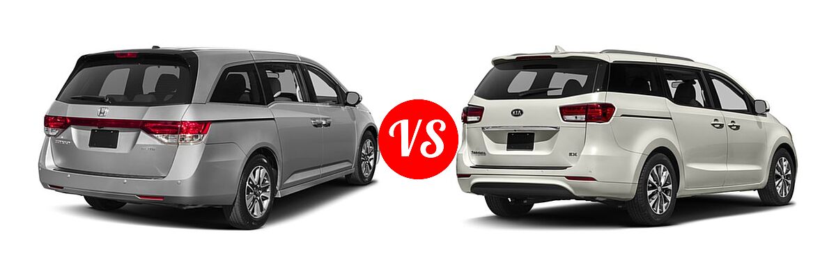2017 Honda Odyssey Minivan Touring Elite vs. 2017 Kia Sedona Minivan EX / SX - Rear Right Comparison