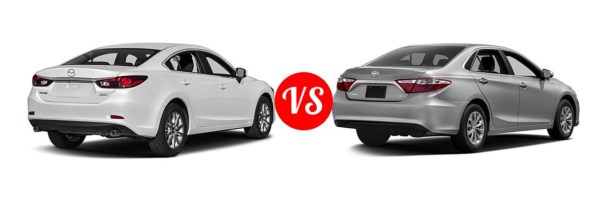 2017 Mazda 6 Sedan Sport vs. 2017 Toyota Camry Sedan LE / XLE - Rear Right Comparison