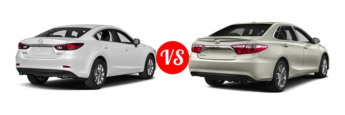 2017 Mazda 6 Sedan Sport vs. 2017 Toyota Camry Sedan SE / XSE - Rear Right Comparison