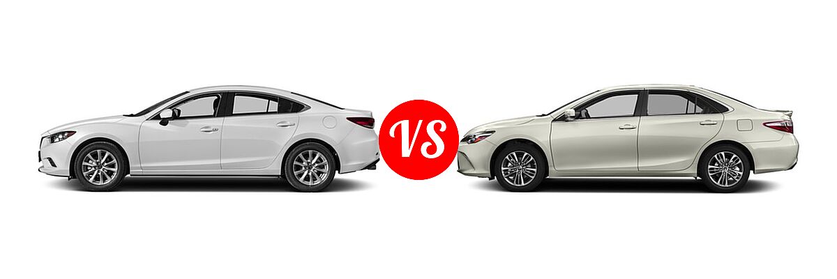 2017 Mazda 6 Sedan Sport vs. 2017 Toyota Camry Sedan SE / XSE - Side Comparison