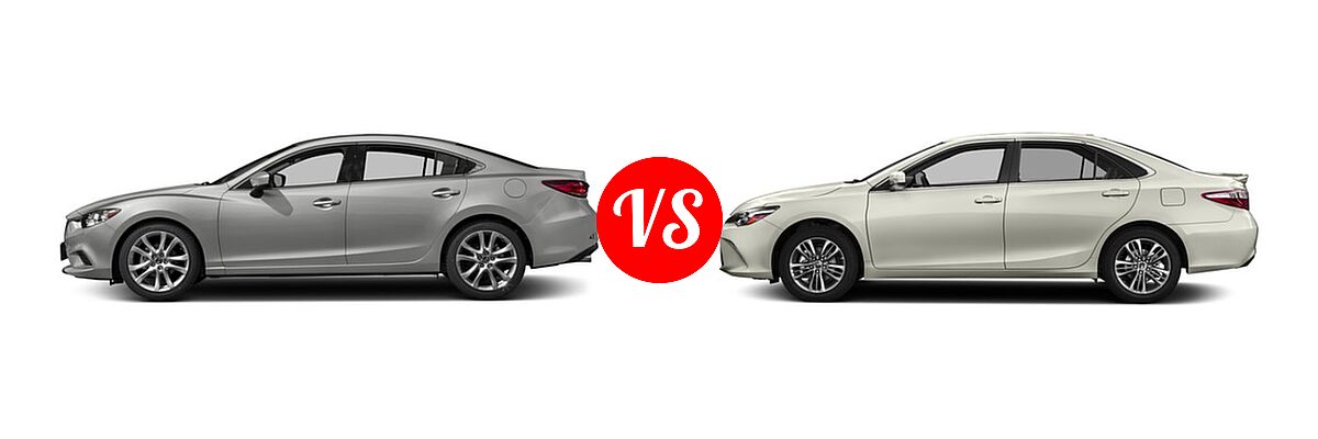 2017 Mazda 6 Sedan Touring vs. 2017 Toyota Camry Sedan SE / XSE - Side Comparison