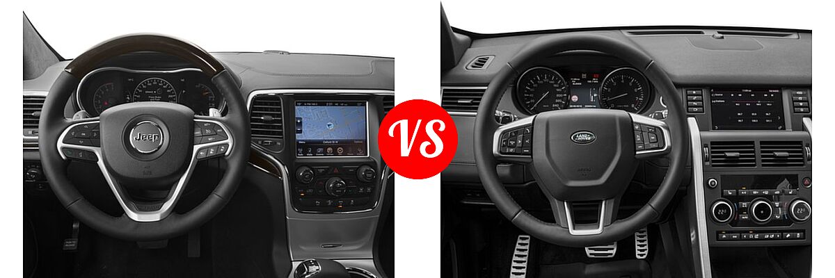 2016 Jeep Grand Cherokee SUV Summit vs. 2016 Land Rover Discovery Sport SUV HSE / HSE LUX / SE - Dashboard Comparison