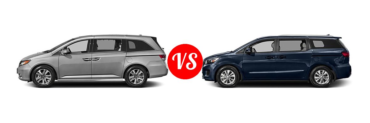2017 Honda Odyssey Minivan Touring Elite vs. 2017 Kia Sedona Minivan L / LX - Side Comparison