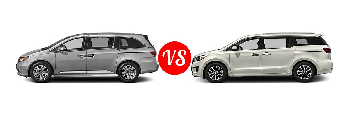 2017 Honda Odyssey Minivan Touring Elite vs. 2017 Kia Sedona Minivan EX / SX - Side Comparison