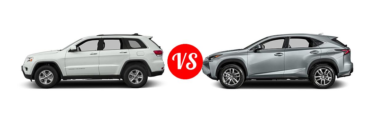 2016 Jeep Grand Cherokee SUV Laredo vs. 2016 Lexus NX 300h SUV AWD 4dr / FWD 4dr - Side Comparison