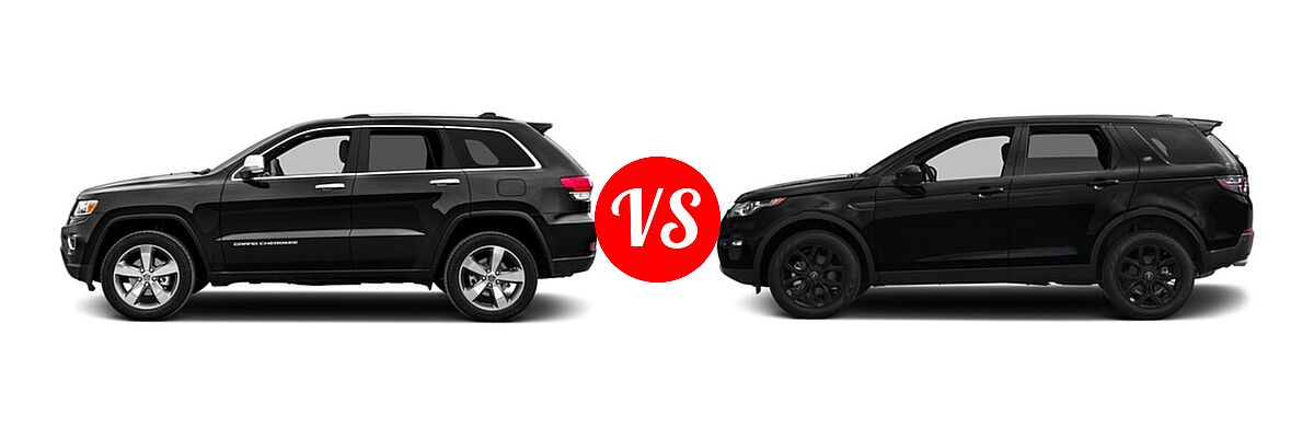 2016 Jeep Grand Cherokee SUV 75th Anniversary / Limited / Limited 75th Anniversary vs. 2016 Land Rover Discovery Sport SUV HSE / HSE LUX / SE - Side Comparison