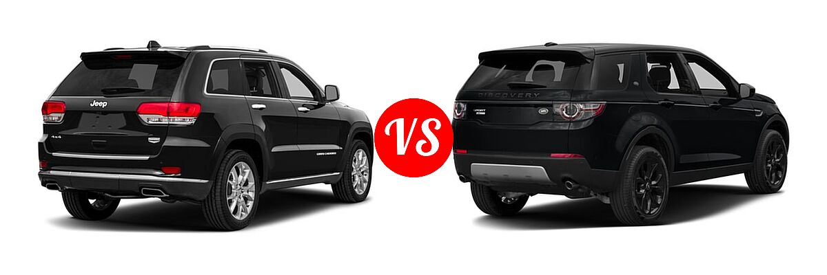 2016 Jeep Grand Cherokee SUV Summit vs. 2016 Land Rover Discovery Sport SUV HSE / HSE LUX / SE - Rear Right Comparison