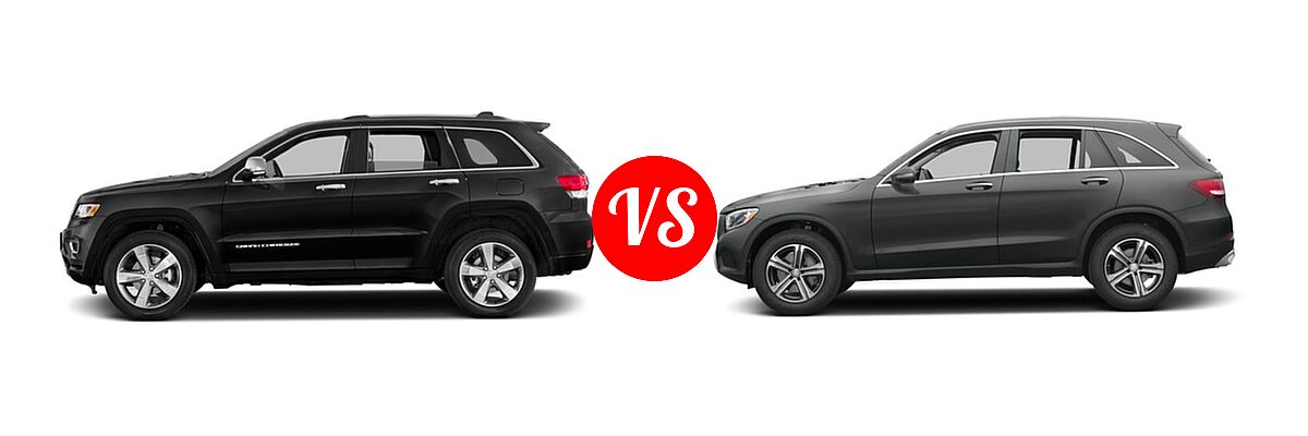 2016 Jeep Grand Cherokee SUV High Altitude / Overland vs. 2016 Mercedes-Benz GLC-Class SUV GLC 300 - Side Comparison