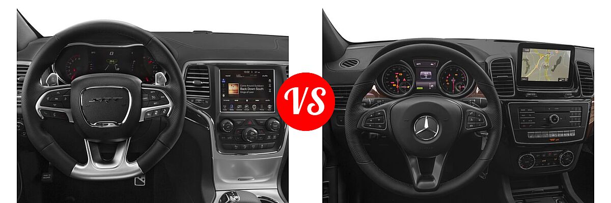 2016 Jeep Grand Cherokee SRT SUV SRT vs. 2016 Mercedes-Benz GLE-Class SUV Hybrid GLE 550e - Dashboard Comparison