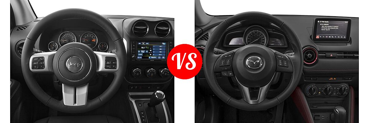 2016 Jeep Compass SUV 75th Anniversary / Latitude / Sport / Sport SE Pkg vs. 2016 Mazda CX-3 SUV Sport / Touring - Dashboard Comparison