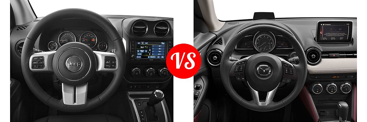 2016 Jeep Compass SUV 75th Anniversary / Latitude / Sport / Sport SE Pkg vs. 2016 Mazda CX-3 SUV Grand Touring - Dashboard Comparison
