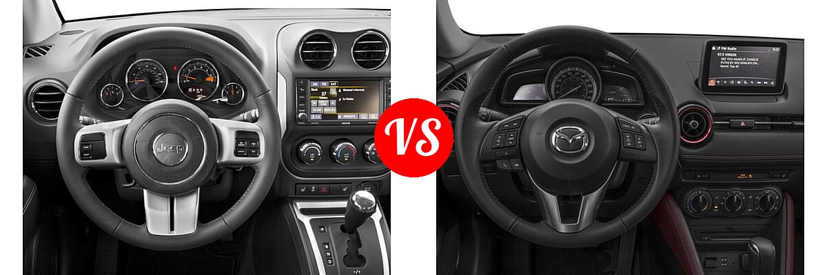 2016 Jeep Compass SUV High Altitude Edition vs. 2016 Mazda CX-3 SUV Sport / Touring - Dashboard Comparison