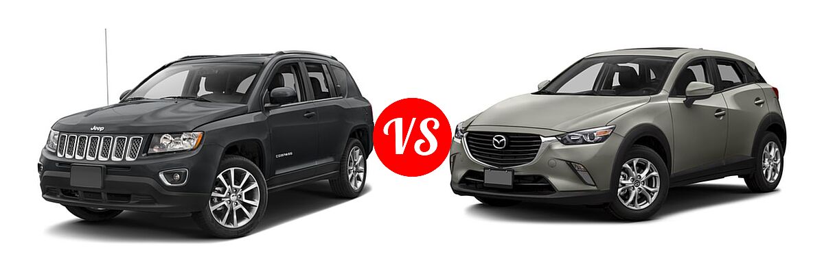 2016 Jeep Compass SUV High Altitude Edition vs. 2016 Mazda CX-3 SUV Sport / Touring - Front Left Comparison