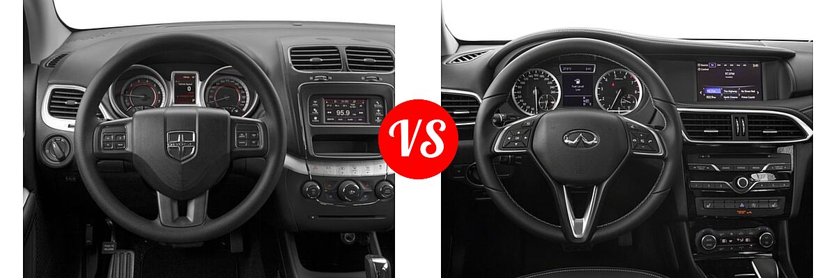 2017 Dodge Journey SUV SE vs. 2017 Infiniti QX30 SUV FWD / Luxury / Premium / Sport - Dashboard Comparison