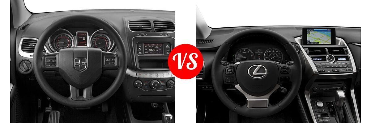 2017 Dodge Journey SUV SE vs. 2017 Lexus NX 200t SUV NX Turbo - Dashboard Comparison