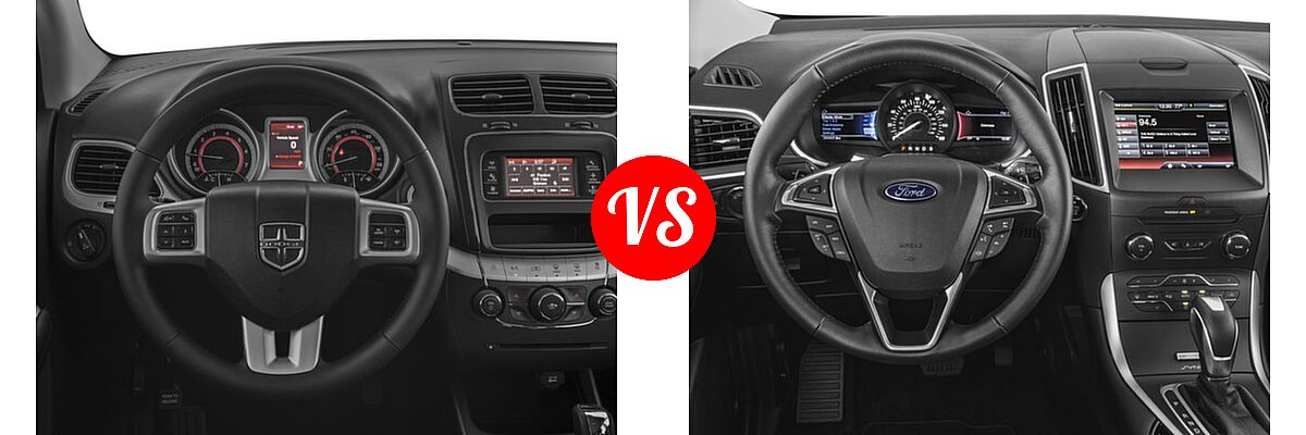 2017 Dodge Journey SUV SXT vs. 2017 Ford Edge SUV SE / SEL / Titanium - Dashboard Comparison