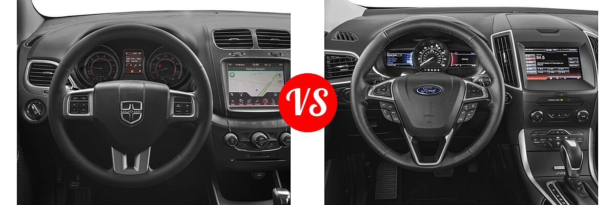 2017 Dodge Journey SUV Crossroad / Crossroad Plus vs. 2017 Ford Edge SUV SE / SEL / Titanium - Dashboard Comparison