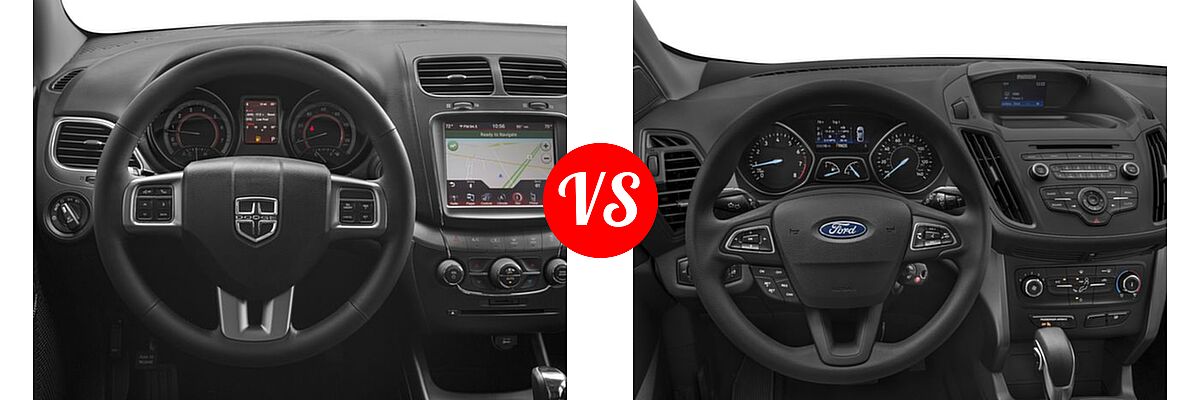 2017 Dodge Journey SUV Crossroad / Crossroad Plus vs. 2017 Ford Escape SUV S / SE - Dashboard Comparison
