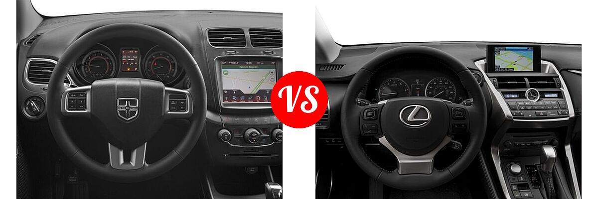 2017 Dodge Journey SUV Crossroad / Crossroad Plus vs. 2017 Lexus NX 200t SUV NX Turbo - Dashboard Comparison