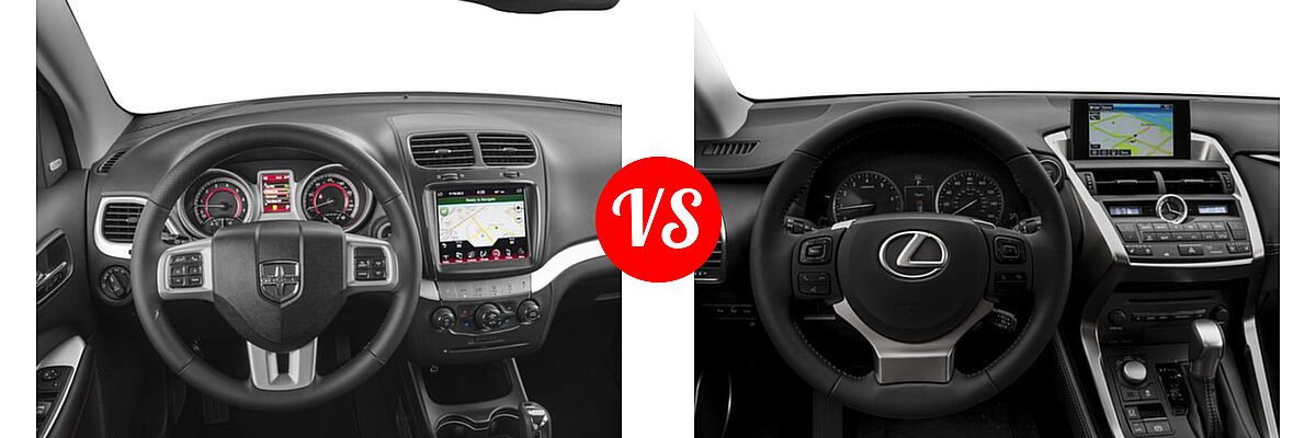 2017 Dodge Journey SUV GT vs. 2017 Lexus NX 200t SUV NX Turbo - Dashboard Comparison