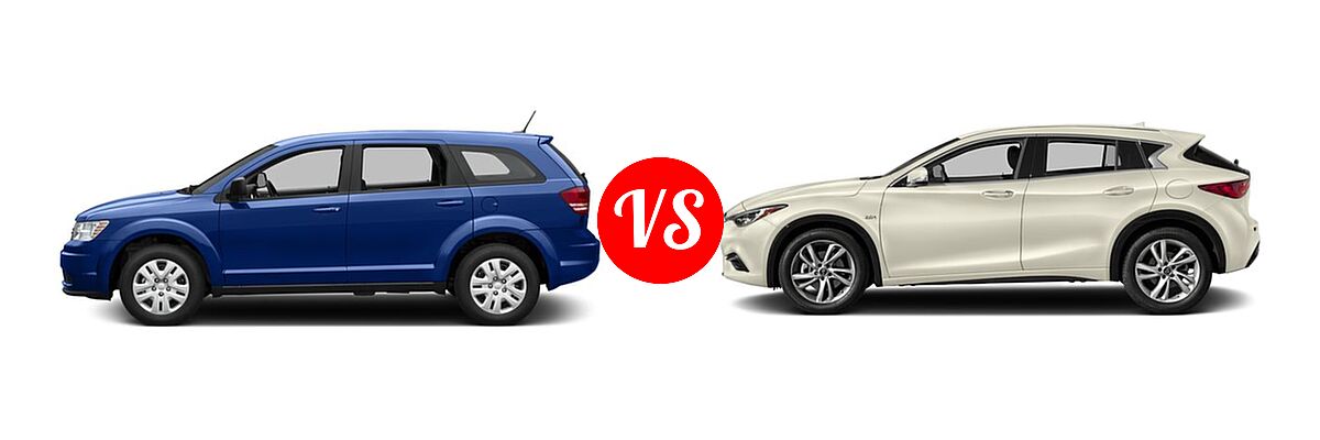 2017 Dodge Journey SUV SE vs. 2017 Infiniti QX30 SUV FWD / Luxury / Premium / Sport - Side Comparison