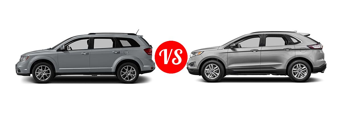 2017 Dodge Journey SUV SXT vs. 2017 Ford Edge SUV SE / SEL / Titanium - Side Comparison