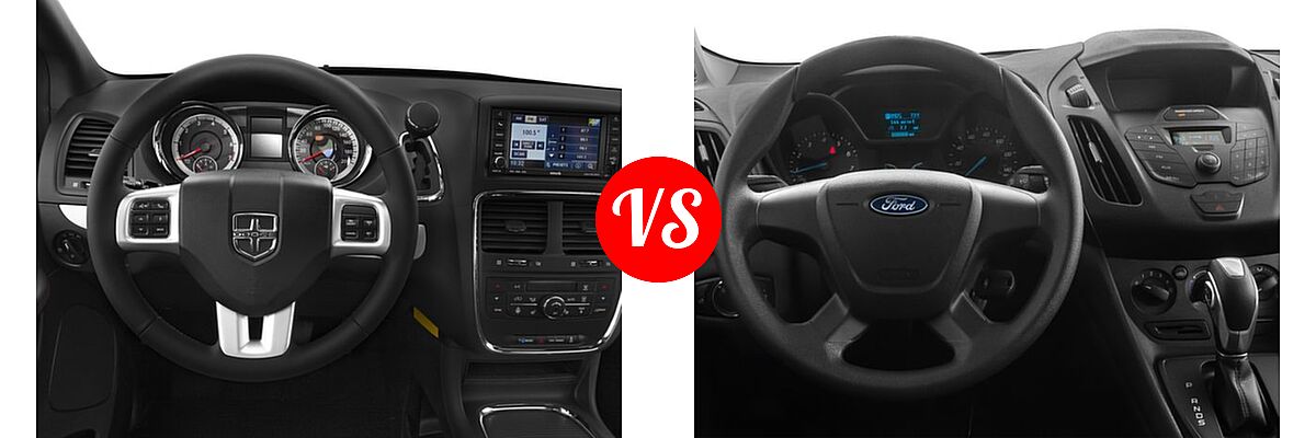 2016 Dodge Grand Caravan Minivan R/T vs. 2016 Ford Transit Connect Minivan XL / XLT - Dashboard Comparison