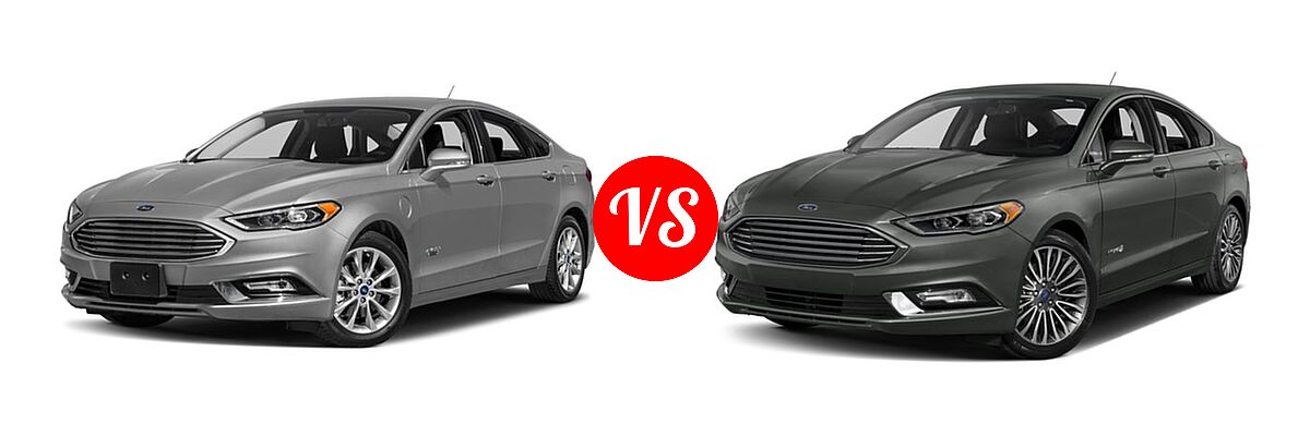 2017 Ford Fusion Energi Sedan SE vs. 2017 Ford Fusion Hybrid Sedan Hybrid Titanium - Front Left Comparison