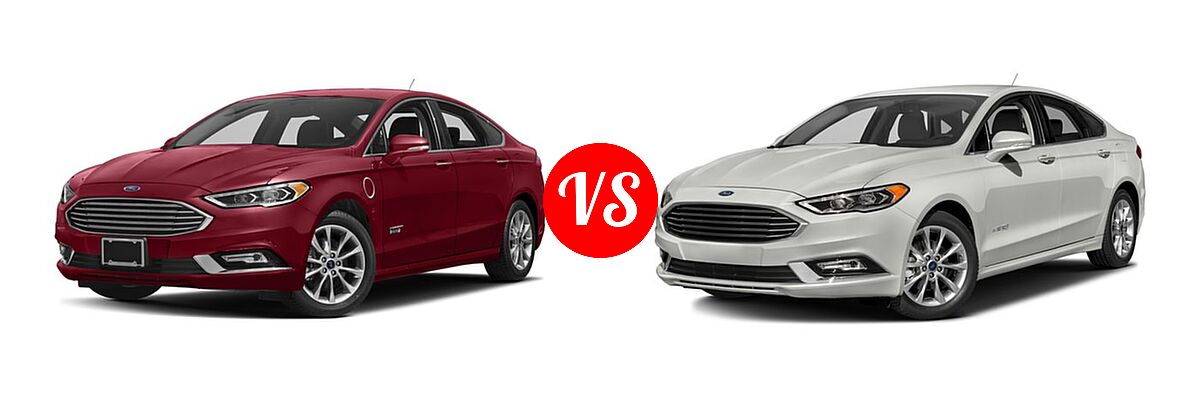 2017 Ford Fusion Energi Sedan Titanium vs. 2017 Ford Fusion Hybrid Sedan Hybrid S / Hybrid SE - Front Left Comparison