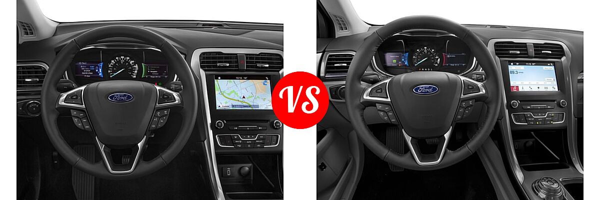 2017 Ford Fusion Energi Sedan SE vs. 2017 Ford Fusion Hybrid Sedan Hybrid S / Hybrid SE - Dashboard Comparison