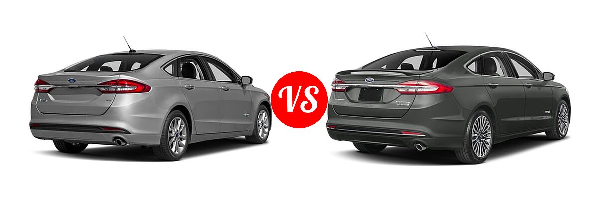 2017 Ford Fusion Energi Sedan SE vs. 2017 Ford Fusion Hybrid Sedan Hybrid Titanium - Rear Right Comparison