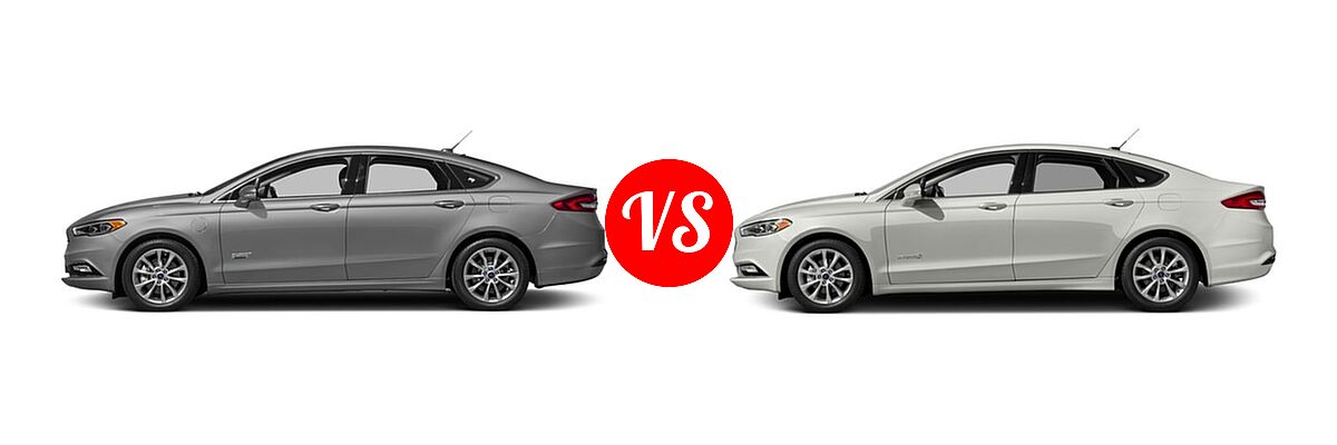 2017 Ford Fusion Energi Sedan SE vs. 2017 Ford Fusion Hybrid Sedan Hybrid S / Hybrid SE - Side Comparison