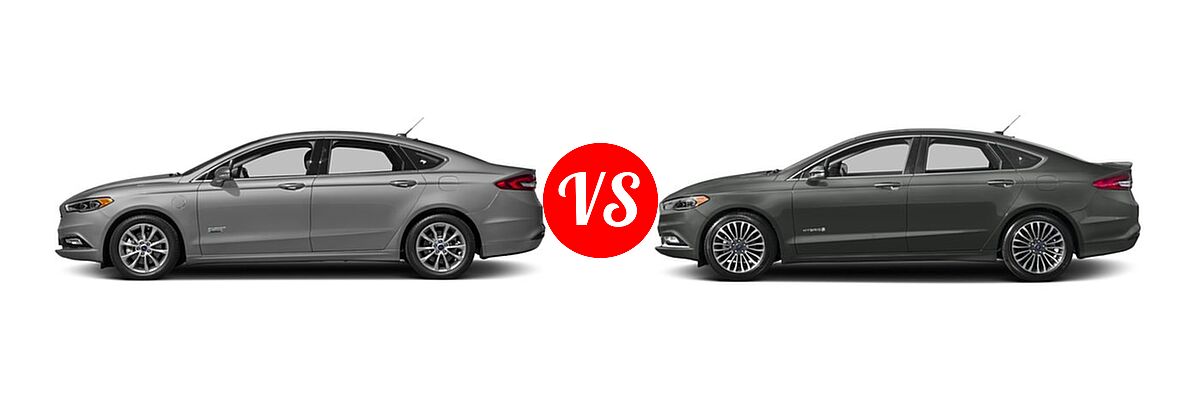 2017 Ford Fusion Energi Sedan SE vs. 2017 Ford Fusion Hybrid Sedan Hybrid Titanium - Side Comparison