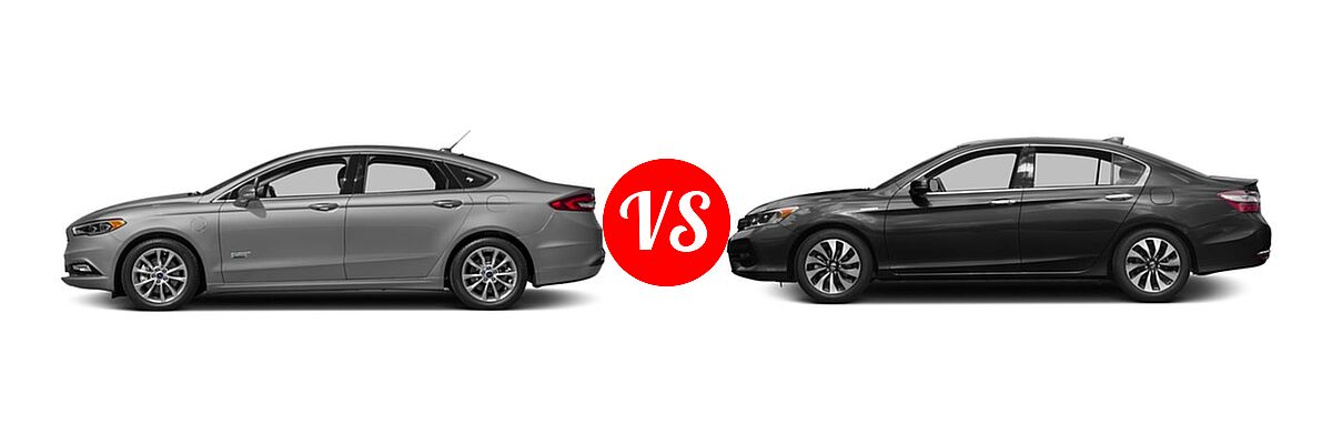2017 Ford Fusion Energi Sedan SE vs. 2017 Honda Accord Hybrid Sedan EX-L - Side Comparison