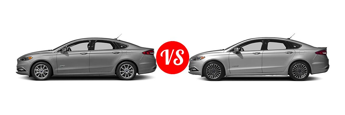 2017 Ford Fusion Energi Sedan SE vs. 2017 Ford Fusion Hybrid Sedan Hybrid Platinum - Side Comparison