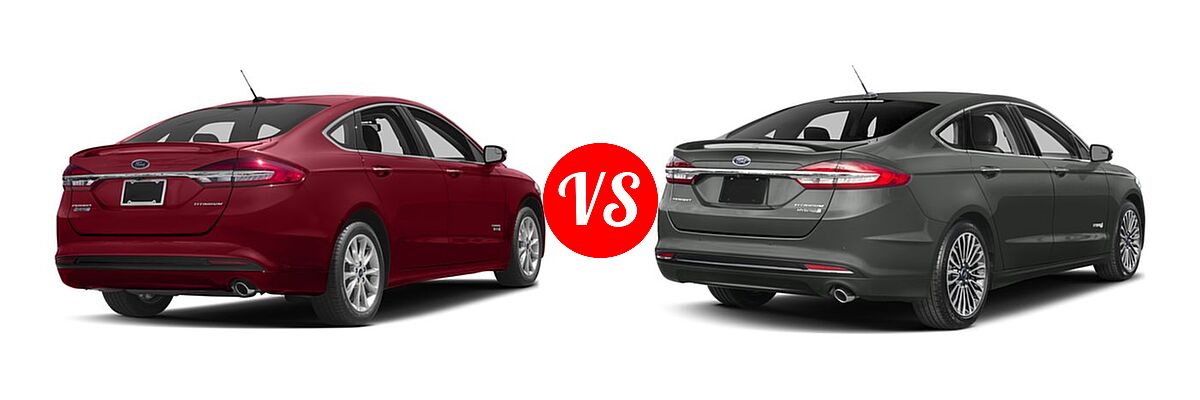 2017 Ford Fusion Energi Sedan Titanium vs. 2017 Ford Fusion Hybrid Sedan Hybrid Titanium - Rear Right Comparison