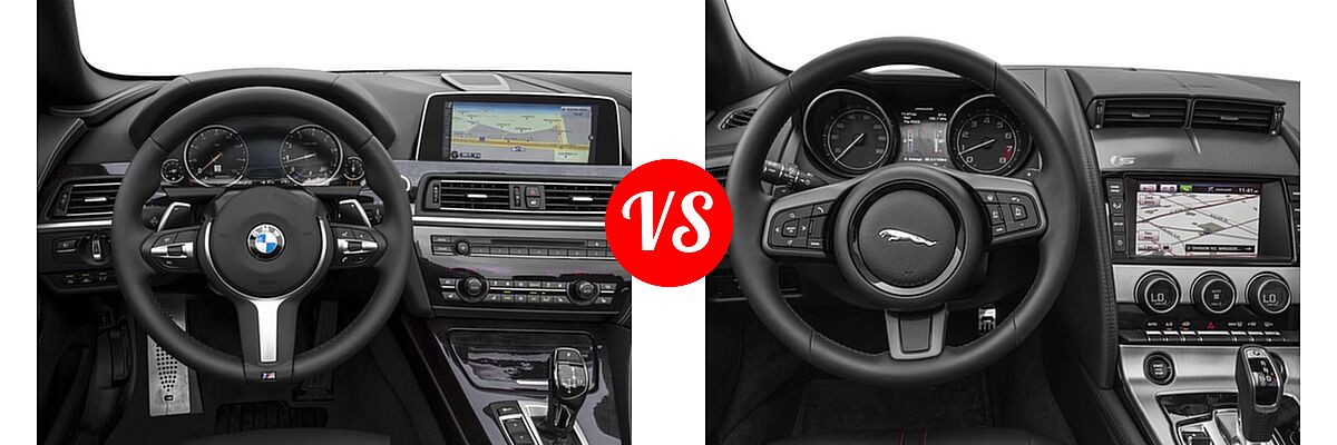 2017 BMW 6 Series Convertible 650i / 650i xDrive vs. 2017 Jaguar F-TYPE Convertible Convertible Auto / Convertible Manual / Premium - Dashboard Comparison