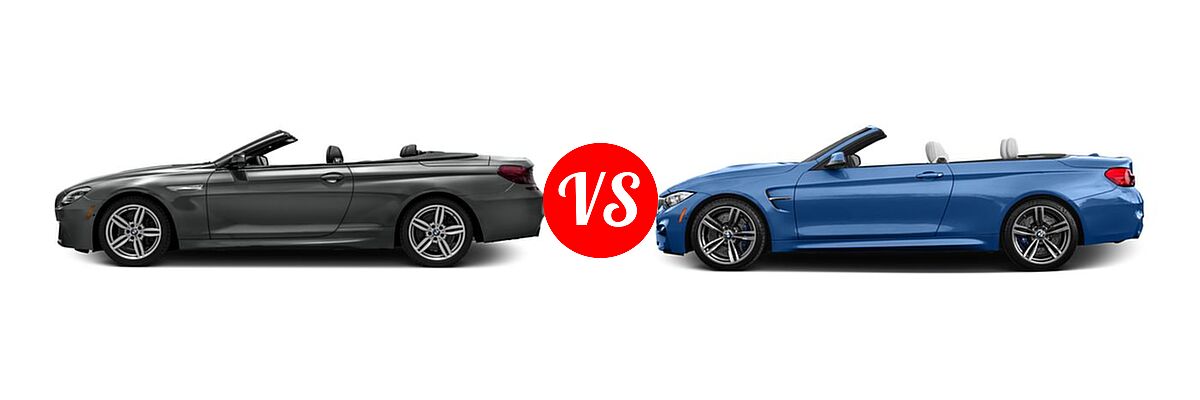 2017 BMW 6 Series Convertible 640i / 640i xDrive vs. 2017 BMW M4 Convertible Convertible - Side Comparison
