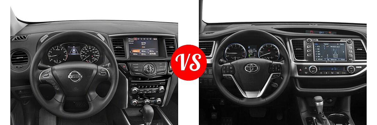 2018 Nissan Pathfinder SUV S vs. 2018 Toyota Highlander SUV SE - Dashboard Comparison
