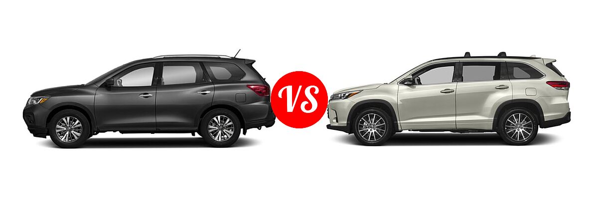 2018 Nissan Pathfinder SUV S vs. 2018 Toyota Highlander SUV SE - Side Comparison
