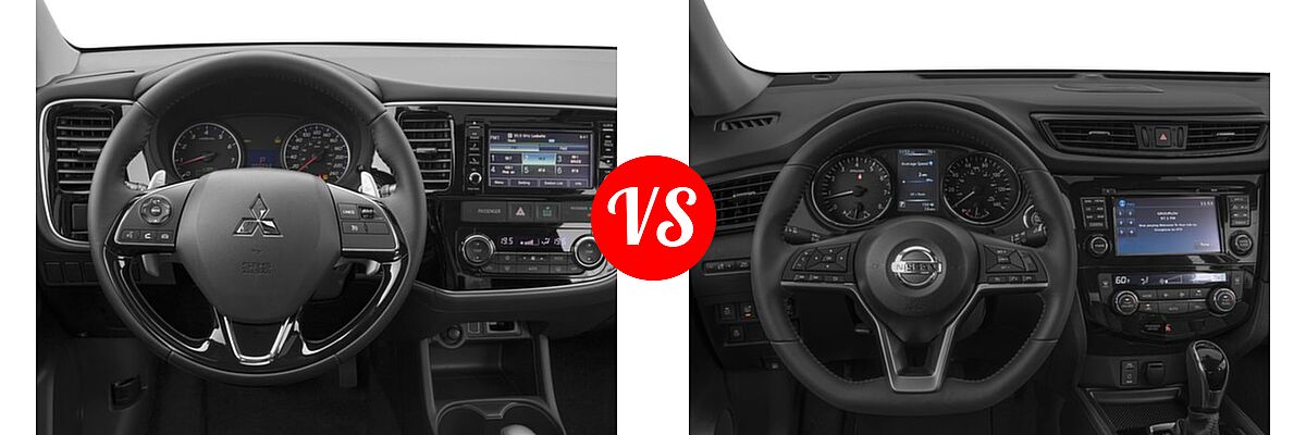 2017 Mitsubishi Outlander SUV ES / SE vs. 2017 Nissan Rogue SUV SL - Dashboard Comparison
