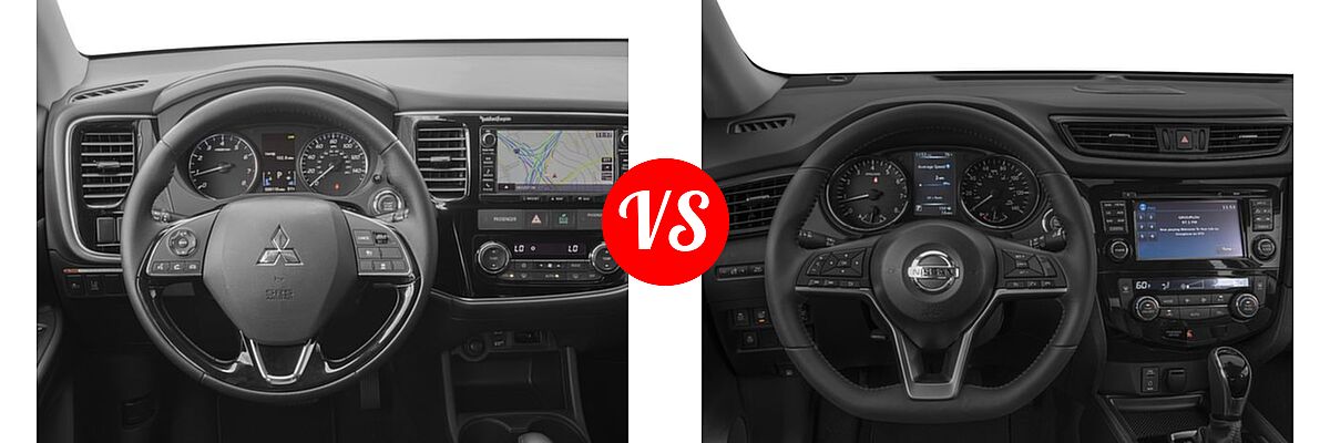 2017 Mitsubishi Outlander SUV SEL vs. 2017 Nissan Rogue SUV SL - Dashboard Comparison