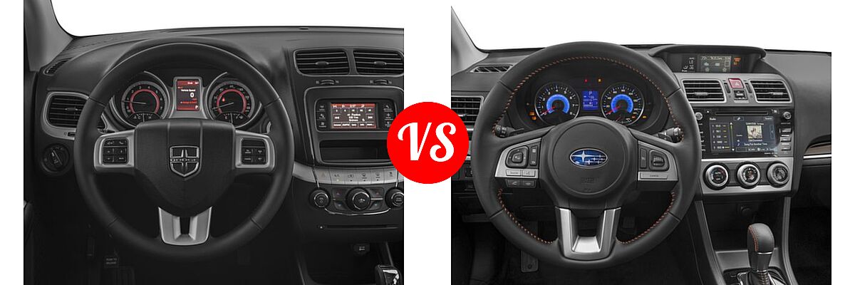2016 Dodge Journey SUV SXT vs. 2016 Subaru Crosstrek SUV Hybrid Touring - Dashboard Comparison