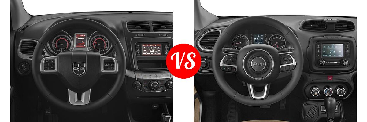 2016 Dodge Journey SUV SXT vs. 2016 Jeep Renegade SUV Sport - Dashboard Comparison