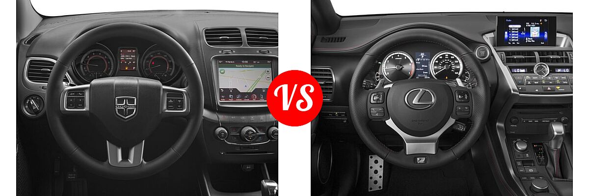 2016 Dodge Journey SUV Crossroad / Crossroad Plus vs. 2016 Lexus NX 200t SUV F Sport - Dashboard Comparison