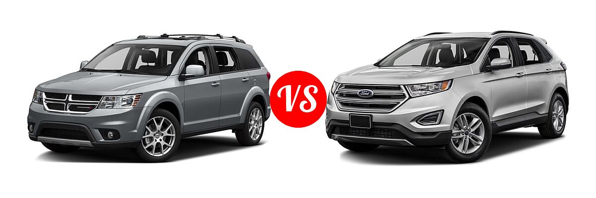 2016 Dodge Journey SUV R/T vs. 2016 Ford Edge SUV SE / SEL / Titanium - Front Left Comparison