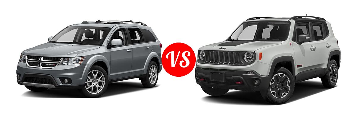 2016 Dodge Journey SUV R/T vs. 2016 Jeep Renegade SUV Trailhawk - Front Left Comparison