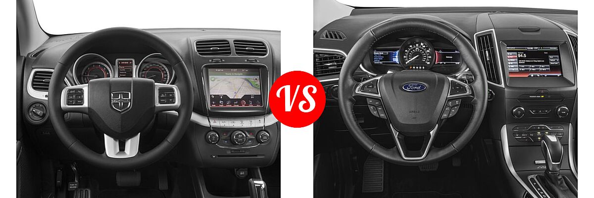 2016 Dodge Journey SUV R/T vs. 2016 Ford Edge SUV SE / SEL / Titanium - Dashboard Comparison